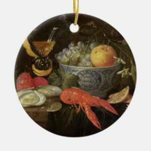 Still Life with Fruit and Shell Fish, 1653 (oil on Ceramic Ornament