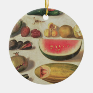 Still Life with Fruit and Toad Ceramic Ornament
