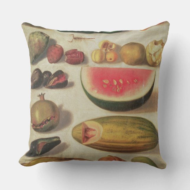 Still Life with Fruit and Toad Throw Pillow (Front)
