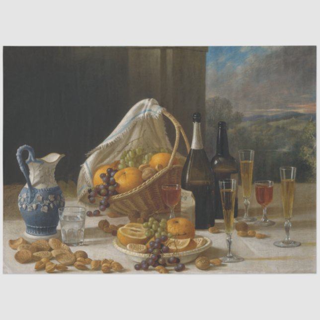 Still Life with Fruit and Wine Tissue Paper (Front)