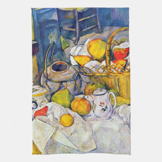 Still Life with Fruit Basket, Paul Cezanne Kitchen Towel (Vertical)