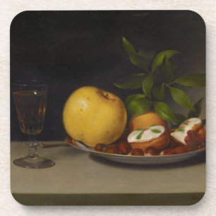 Still Life with Fruit, Cakes and Wine, 1821 Coaster