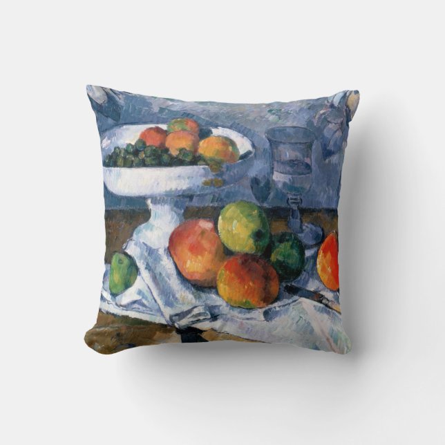 Still Life with Fruit Dish Throw Pillow (Front)
