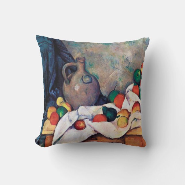 Still Life with Fruits, Paul Cezanne Throw Pillow (Front)