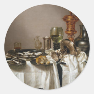 Still life with gilt goblet - Willem Claesz. Heda Classic Round Sticker