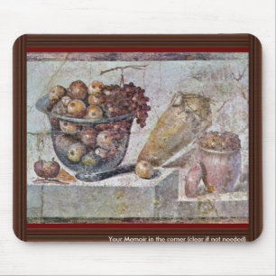 Still Life With Glass Bowl Of Fruit And Vases, Mouse Pad