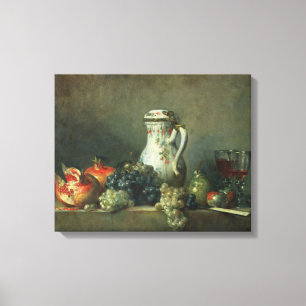 Still Life with Grapes and Pomegranates, 1763 (oil Canvas Print