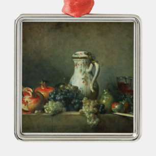 Still Life with Grapes and Pomegranates, 1763 (oil Metal Ornament