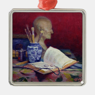 Still Life with Head of Voltaire Metal Ornament