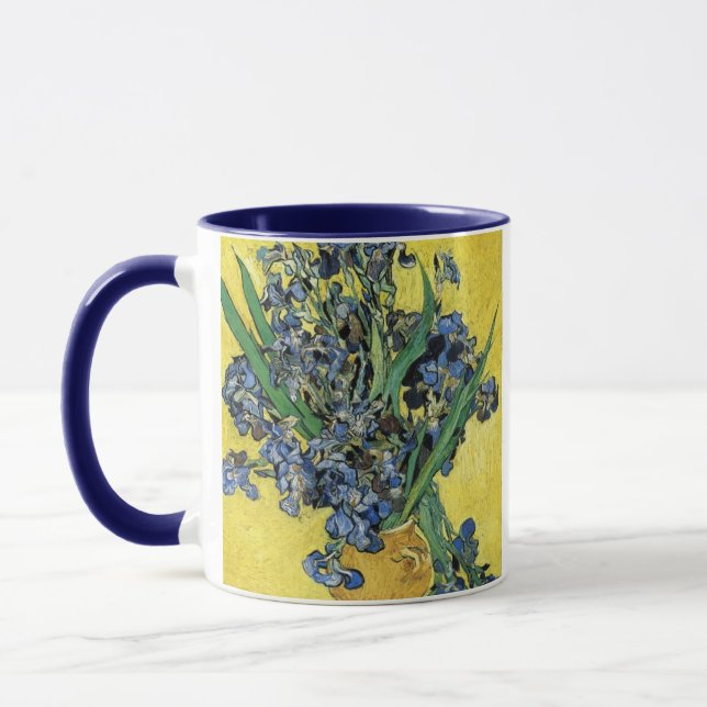 Still Life with Irises by Vincent Van Gogh Mug (Left)
