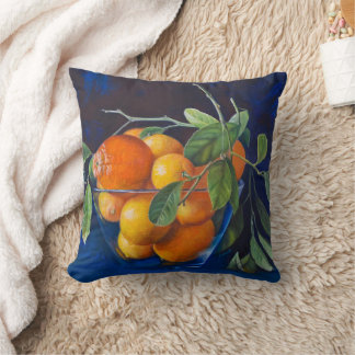 Still Life with Lemons and Orange Branch Throw Pillow