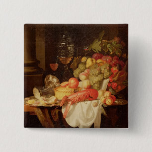 Still Life with Lobster 2 Inch Square Button