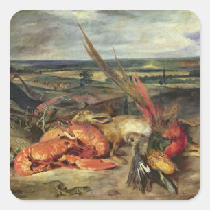 Still Life with Lobsters, 1826-27 Square Sticker
