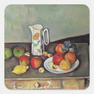 Still life with milk jug and fruit, c.1886-90 (oil square sticker