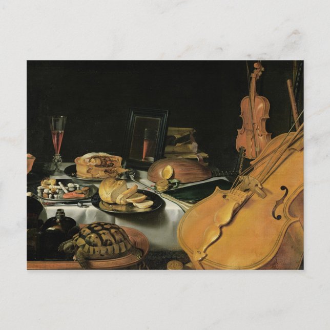 Still Life with Musical Instruments, 1623 Postcard (Front)