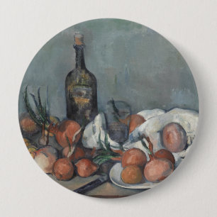 Still Life with Onions, OIl Painting, Paul Cezanne 4 Inch Round Button