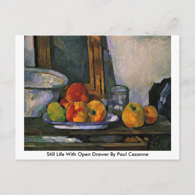Still Life With Open Drawer By Paul Cezanne Postcard (Front)