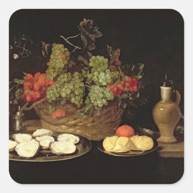 Still Life with Oysters Square Sticker (Front)