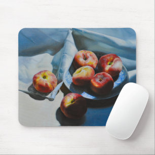 Still Life with Peaches and White Cloth Mouse Pad