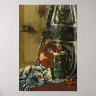 Still Life with Peacock Feathers Poster