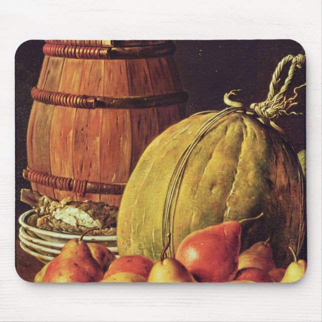 Still Life with pears, melon and barrel Mouse Pad (Front)
