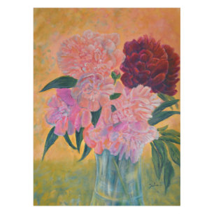 Still Life with Peonies Painting   Tablecloth
