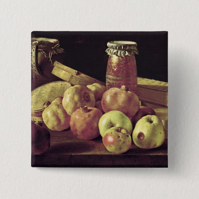 Still Life with Pomegranates 2 Inch Square Button (Front)