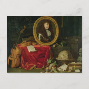 Still life with portrait of King Louis Postcard