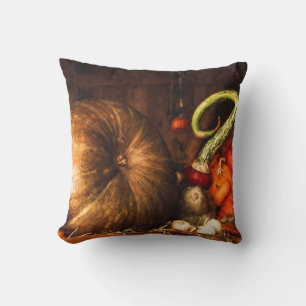 Still Life with Pumpkins and Gourds Throw Pillow