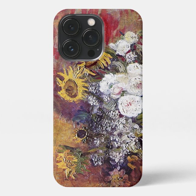 Still Life with Roses and Sunflowers - Van Gogh  iPhone Case (Back)