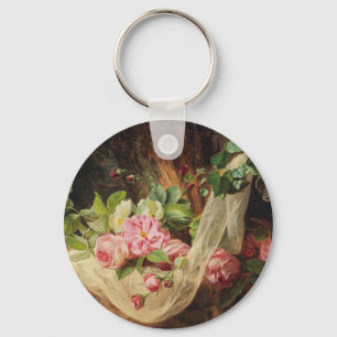 Still Life with Roses on a Forest Floor – Lach A. Keychain