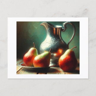 Still Life with Silver and Pears,  Postcard
