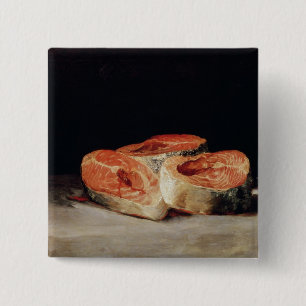 Still Life with Slices of Salmon, 1808-12 2 Inch Square Button