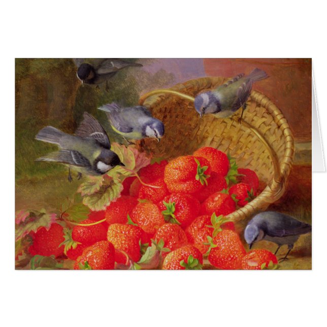 Still Life with Strawberries and Bluetits (Front Horizontal)