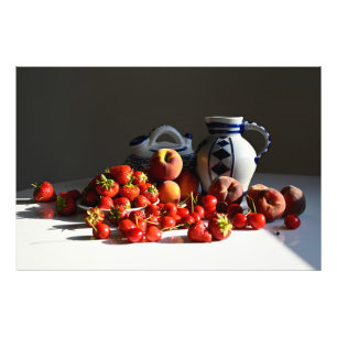Still Life with Strawberries, Peaches and Cherries Photo Print
