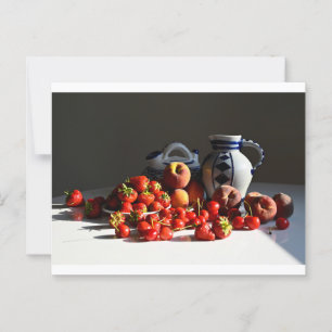 Still Life with Strawberries, Peaches and Cherries Postcard