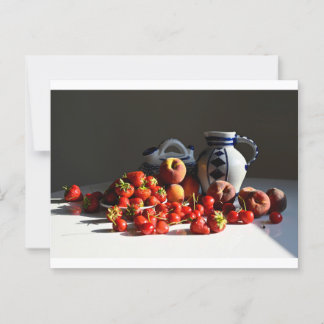 Still Life with Strawberries, Peaches and Cherries Postcard
