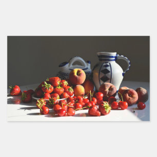 Still Life with Strawberries, Peaches and Cherries Sticker