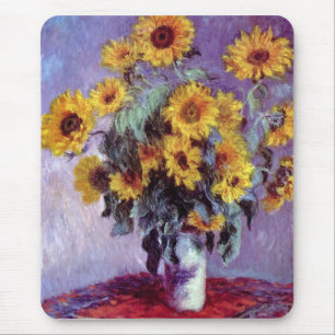 Still Life with Sunflowers by Claude Monet Mouse Pad