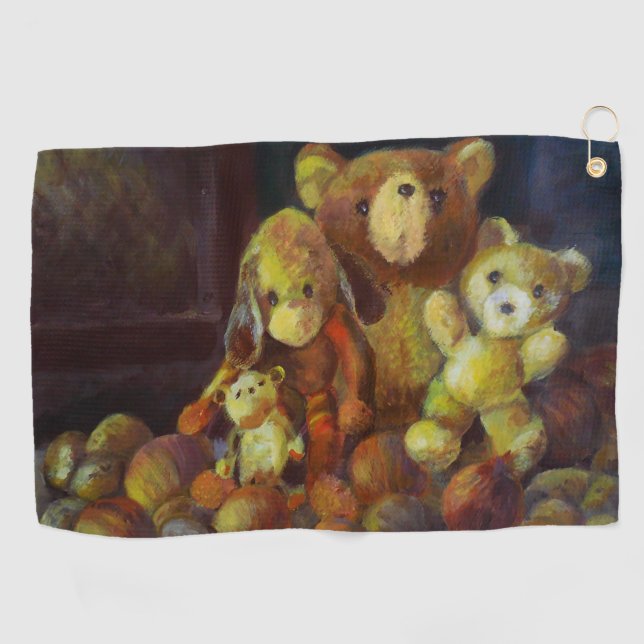 Still life with Teddy Bears  Golf Towel (Horizontal)