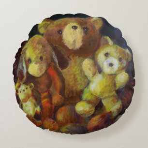 Still life with Teddy Bears   Round Pillow