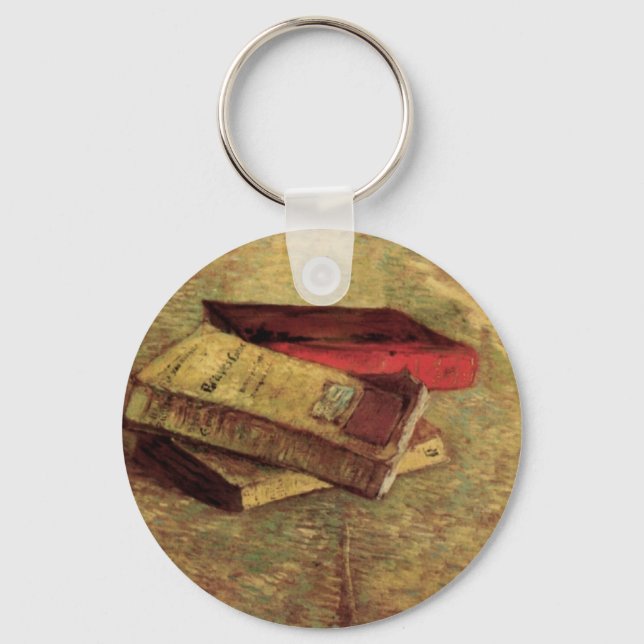 Still Life with Three Books by Van Gogh Keychain (Front)