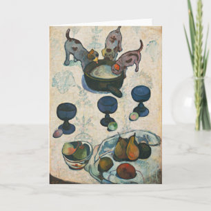 Still Life with Three Puppies   Paul Gauguin Card