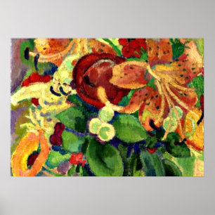 Still Life with Tiger Lilies; Leo Gestel painting Poster