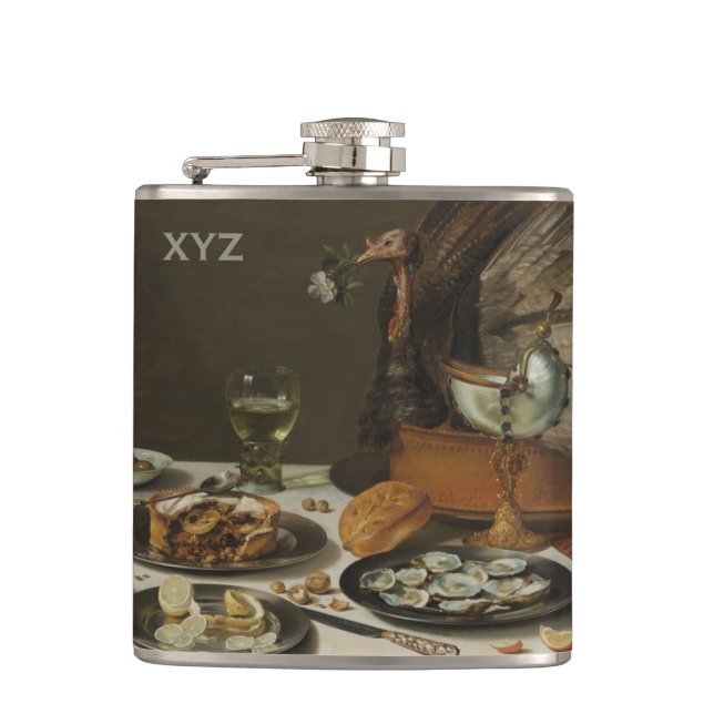 “Still Life With Turkey Pie” custom flask (Front)