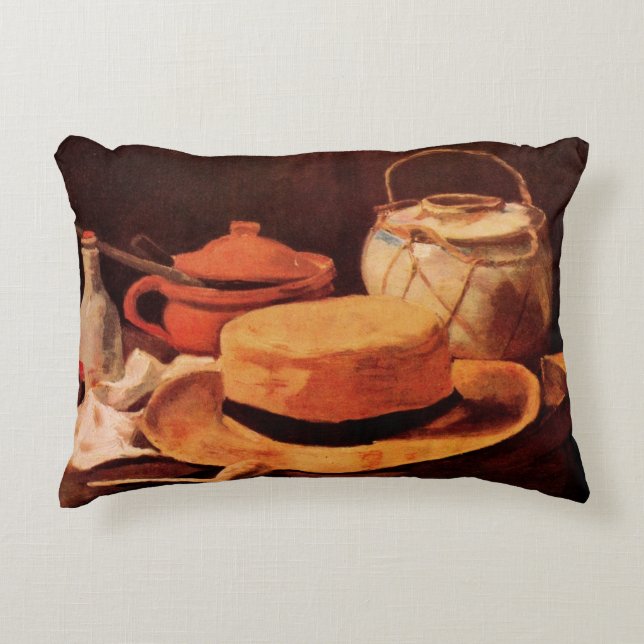 Still Life Yellow Straw Hat by Vincent van Gogh Accent Pillow (Front)