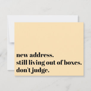 Still Living Out of Boxes, Don't Judge Peach Card