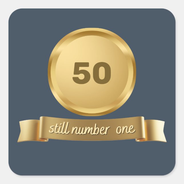 Still number one - birthday square sticker (Front)