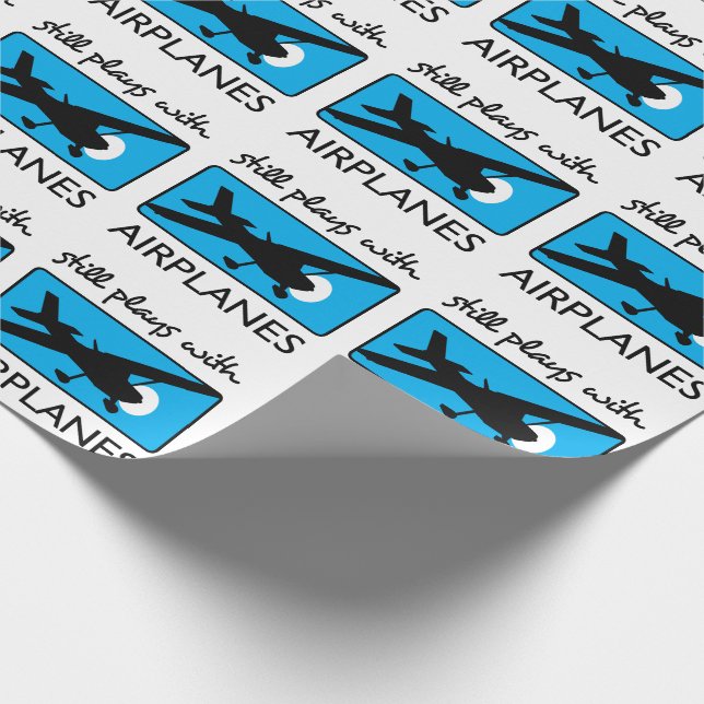 Still Plays With Airplanes Wrapping Paper (Corner)