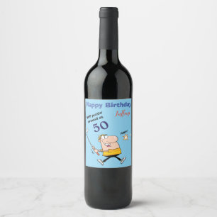 Still Puttin Around 50 Birthday Golfer Wine Label